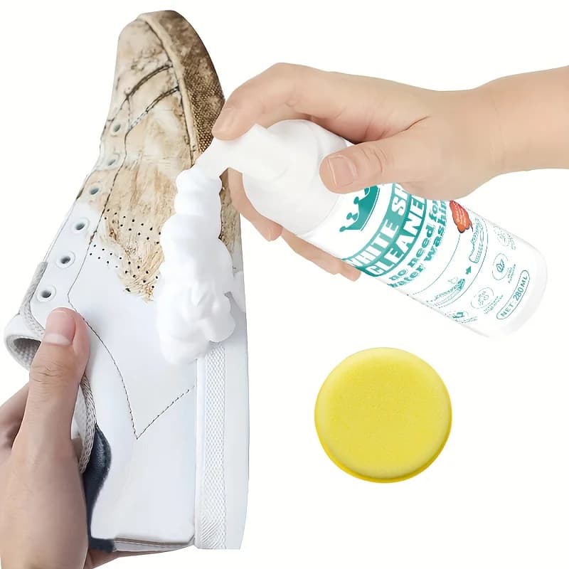 Detergente per Scarpe Bianche, Spazzola per Pulizia Scarpe, Agente Sbiancante e Decontaminante Multifunzionale