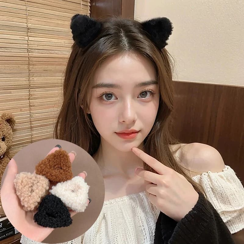 Fermaglio per capelli piccolo con orecchie da gatto Kawaii, per donna e ragazza, clip laterale per frangia, fermaglio per capelli ribelli, fermaglio a squalo stile principessa dolce, accessorio per capelli