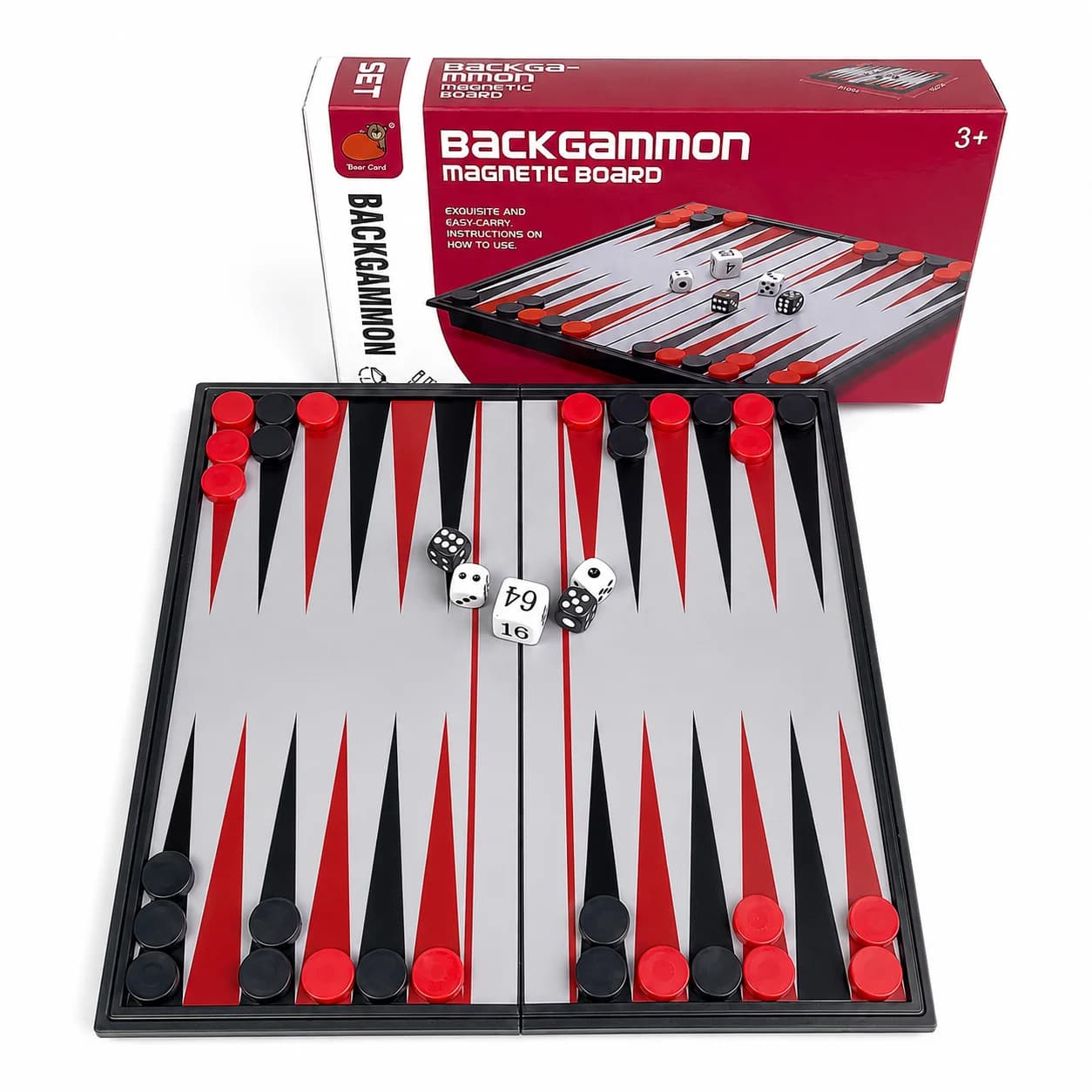 25x25cm Folding Magnetic Backgammon Set Board Game Portable Travel Educational Puzzle Toy for Kids Adults Gift