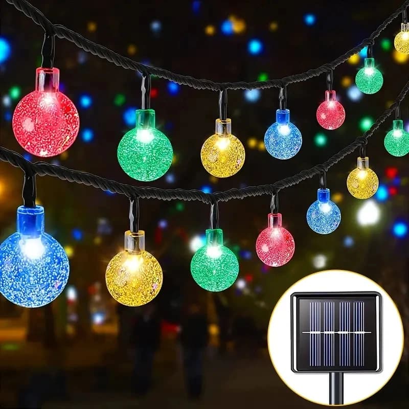 5M/6.5M Impermeabile Solar Bubble Ball Light String Lights Outdoor Crystal Ball String Light GardenParty Decorazione