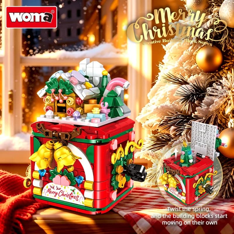 MOC 620PCS Christmas Surprise Gift Box Building Blocks Set - DIY Creative Home Furnishings Puzzle Toys for Holiday Gifts