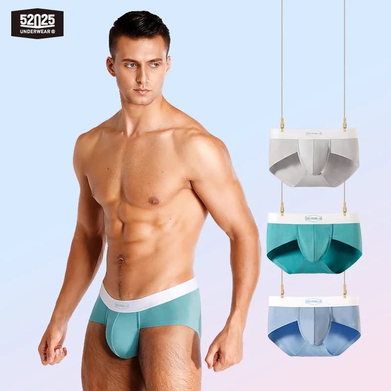 52025 Confezione da 3 slip alla moda da uomo – Intimo modale setoso, senza cuciture, ultra traspirante, naturalmente sexy, moderno e confortevole