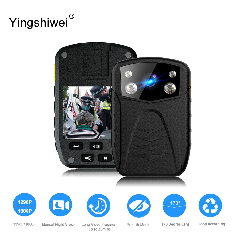 Yingshiwei A2 IP67 waterproof 1296P HD law enforcement Bodycam tape chest security police wearable digital camera worn