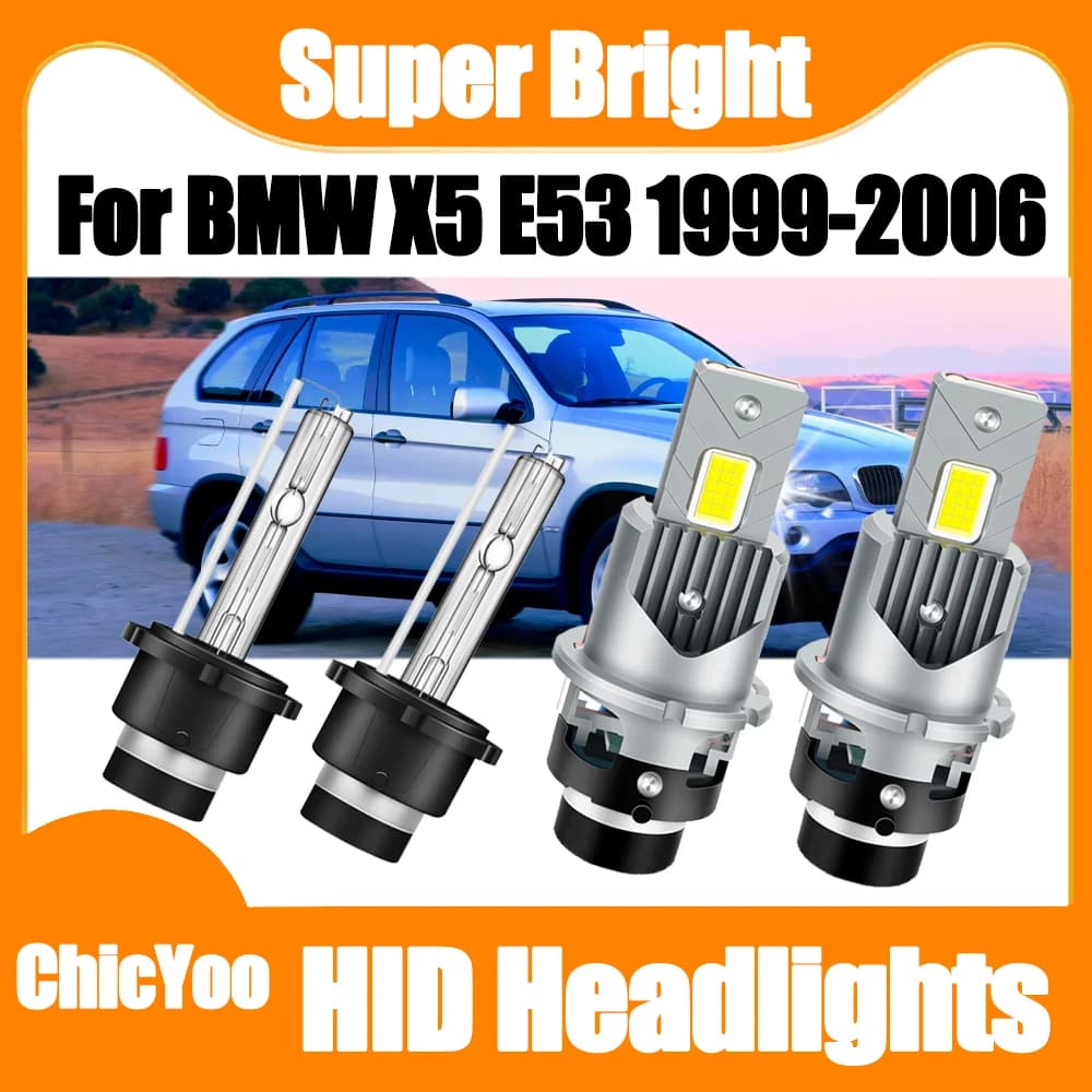 Lampadine Xenon HID 30000LM 300W 6000K Bianche Turbo per Fari Auto BMW X5 E53 1999-2006