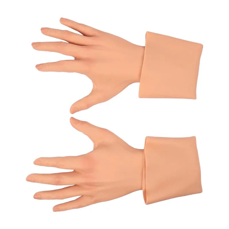 1 Paio di Guanti in Silicone da 40 cm per Donna, Modello di Mano Protesica Post-Operatoria — Coprimano Femminile Realistico per Nascondere Cicatrici
