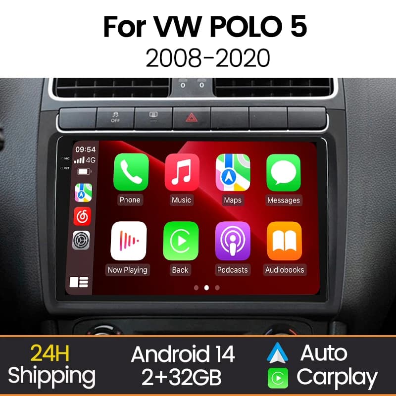 Autoradio MEKEDE Android with Carplay for Volkswagen VW POLO 5 Sedan 2008-2020, multimedia player, smart car system