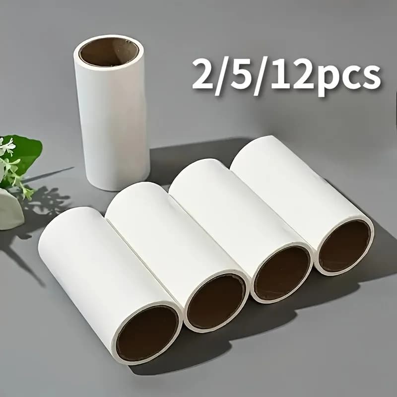 2/5/12 Pack of Lint Roller Refills, Sticky Paper for Pet Hair, Highly Adhesive Hair Roller, Handy Hair Remover, Ideal for Uphols