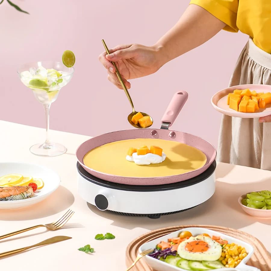 1 pz antiaderente rosa padella frittata padella bistecca uova pancake colazione padelle pentole creative gadget da cucina taglia S/M/L