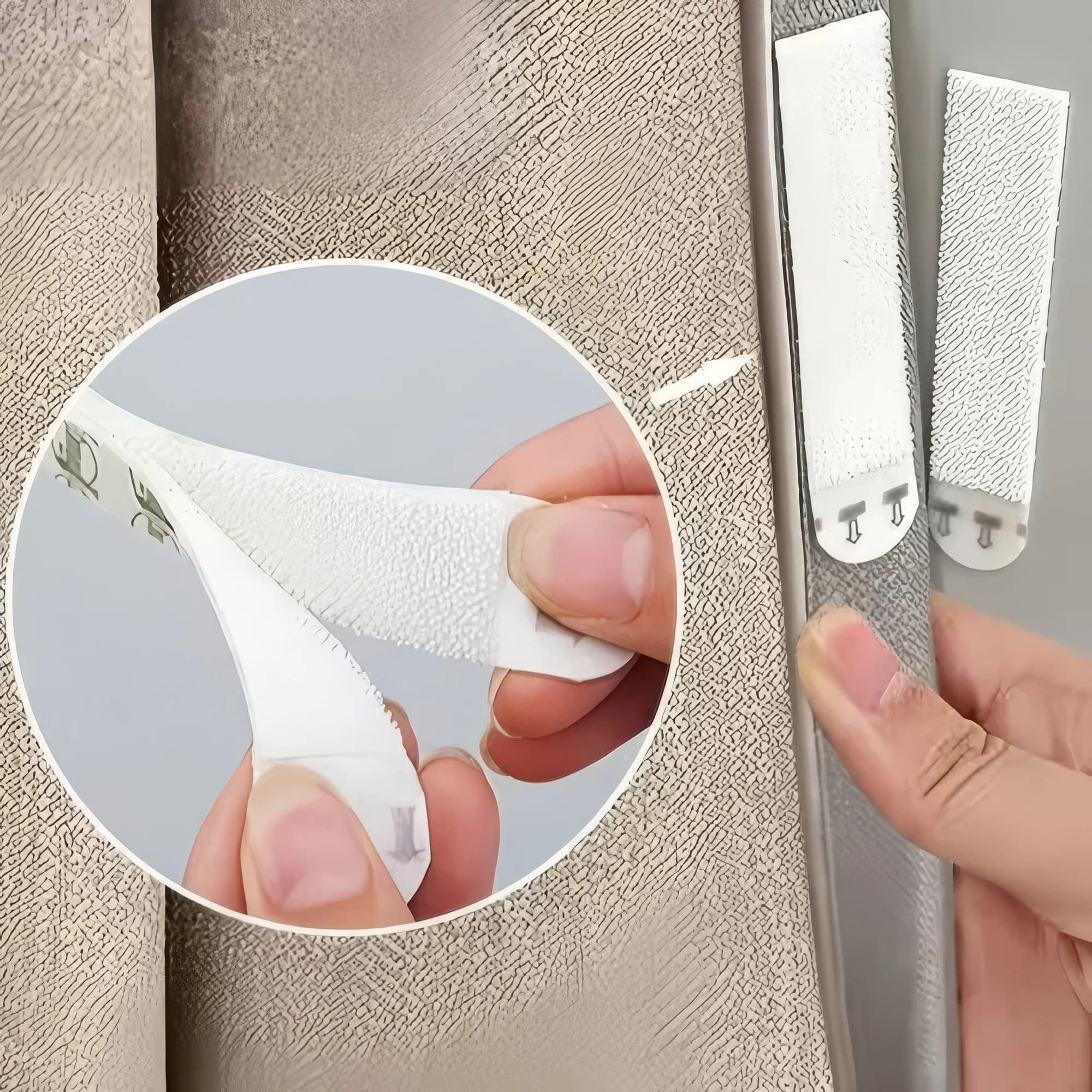 6 pairs of non-perforated white hooks, reusable, easy to install, used to hang pictures, shelves and frames on walls