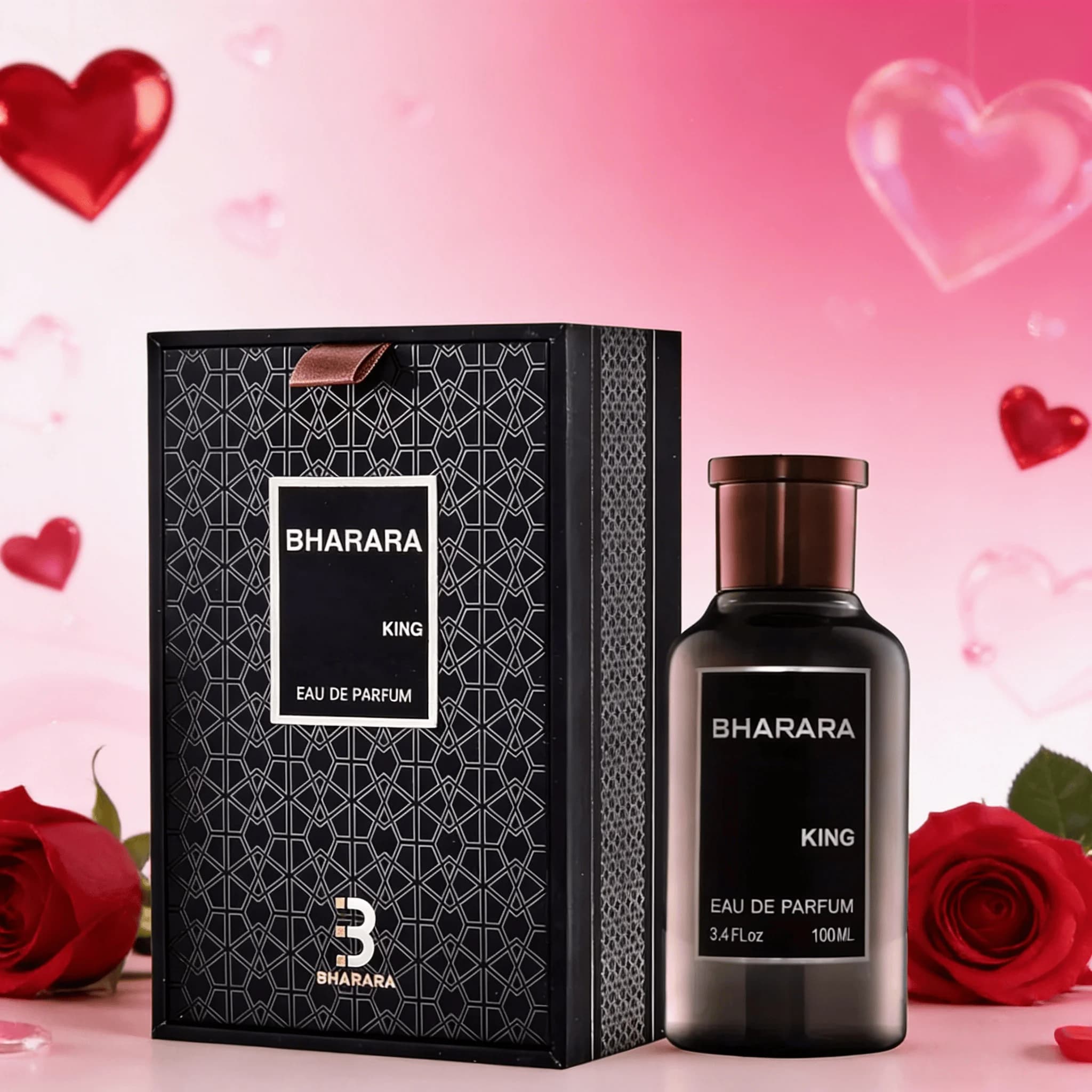 Bharara King Eau de Parfum by Male 3.4oz (100ml) - Refreshing fragrance with citrus and moss taste, Long life, Without Formaldehyde
