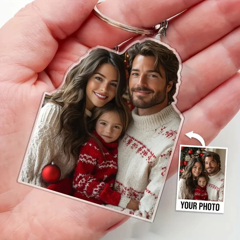 Custom Couple Personalized Photo Keychain - Custom Acrylic Keychain, Perfect for Valentine's Day, Anniversary, or Family Gift
