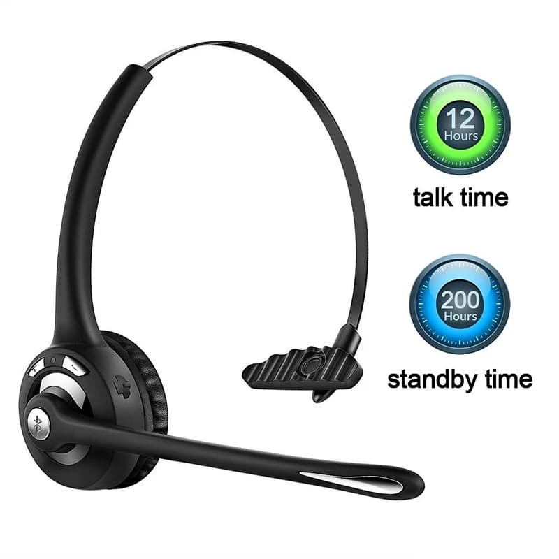 Cuffie Bluetooth Pro Trucker con microfono, cuffie wireless da ufficio, cuffie Bluetooth per auto, per camionisti e call center