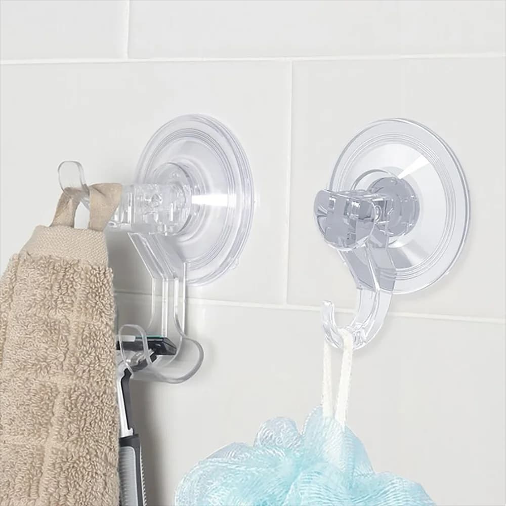 Gancio per ventosa sottovuoto trasparente e riutilizzabile per carichi pesanti, gancio per ventosa, forniture da cucina in vetro, gancio per asciugamani da bagno