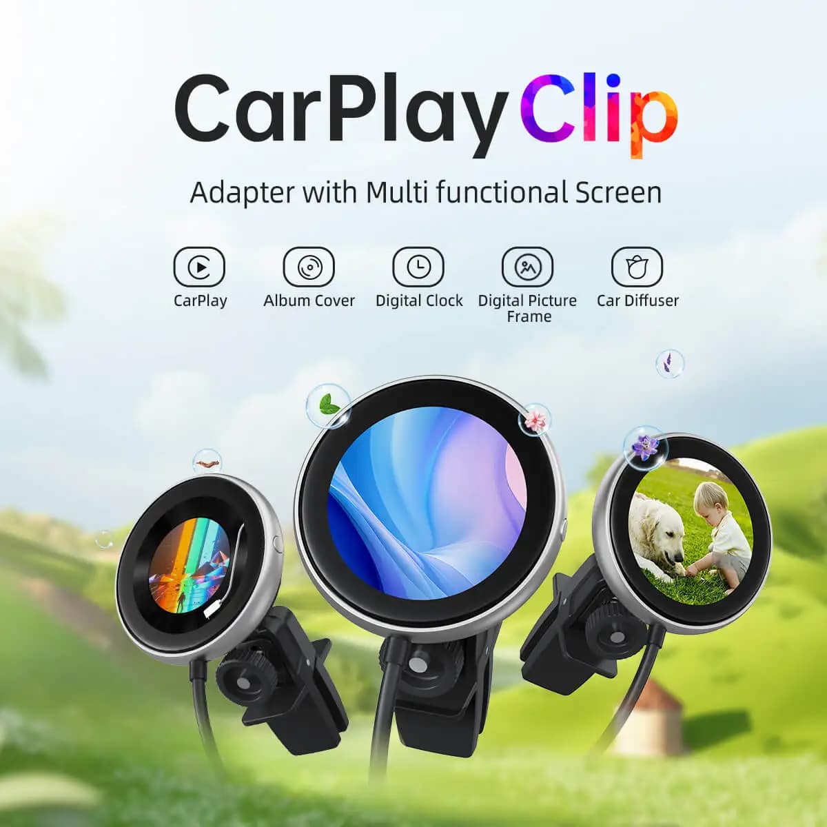Ottomcast CarPlay Clip Adapter CarPlay Wireless Multifunction Car Accessories Deodorant Car 2024 New