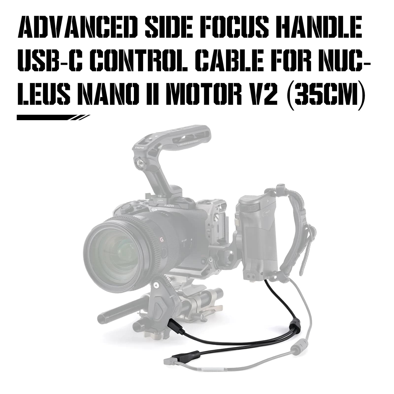TILTA TCB-AFH-USBC-35CM Maniglia di messa a fuoco laterale avanzata Cavo di controllo USB-C per motore Nucleus Nano II V2 (35 cm)