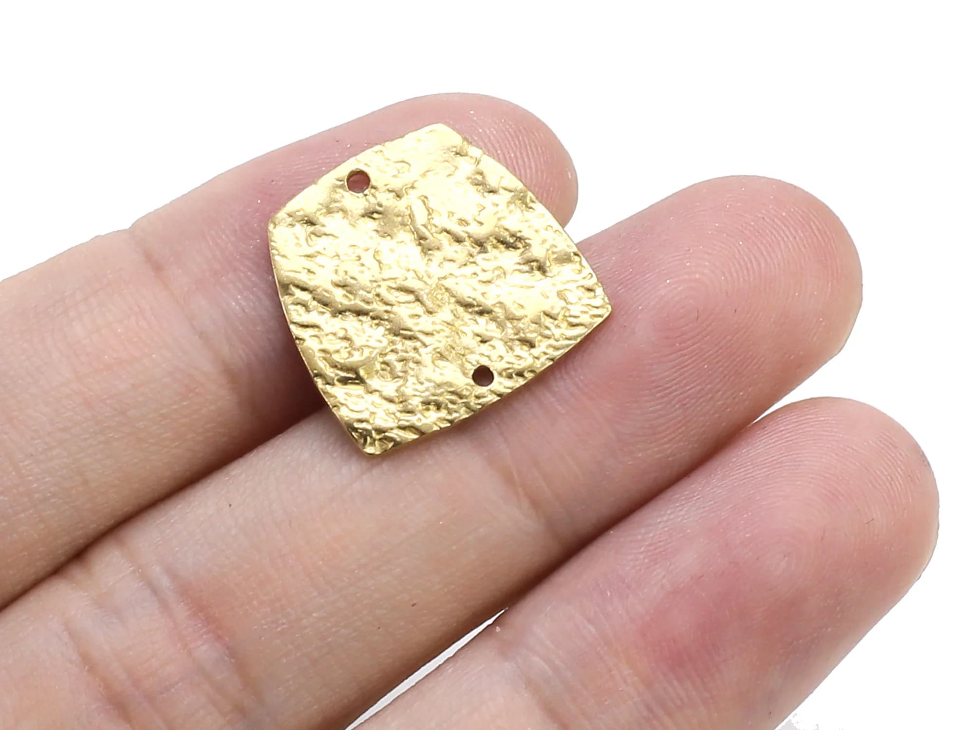 20pc Hammered Trapezoid Connector, Geometric Earring Charms, Raw Brass Findings, 17.5x0.8mm, Jewelry Making -R730