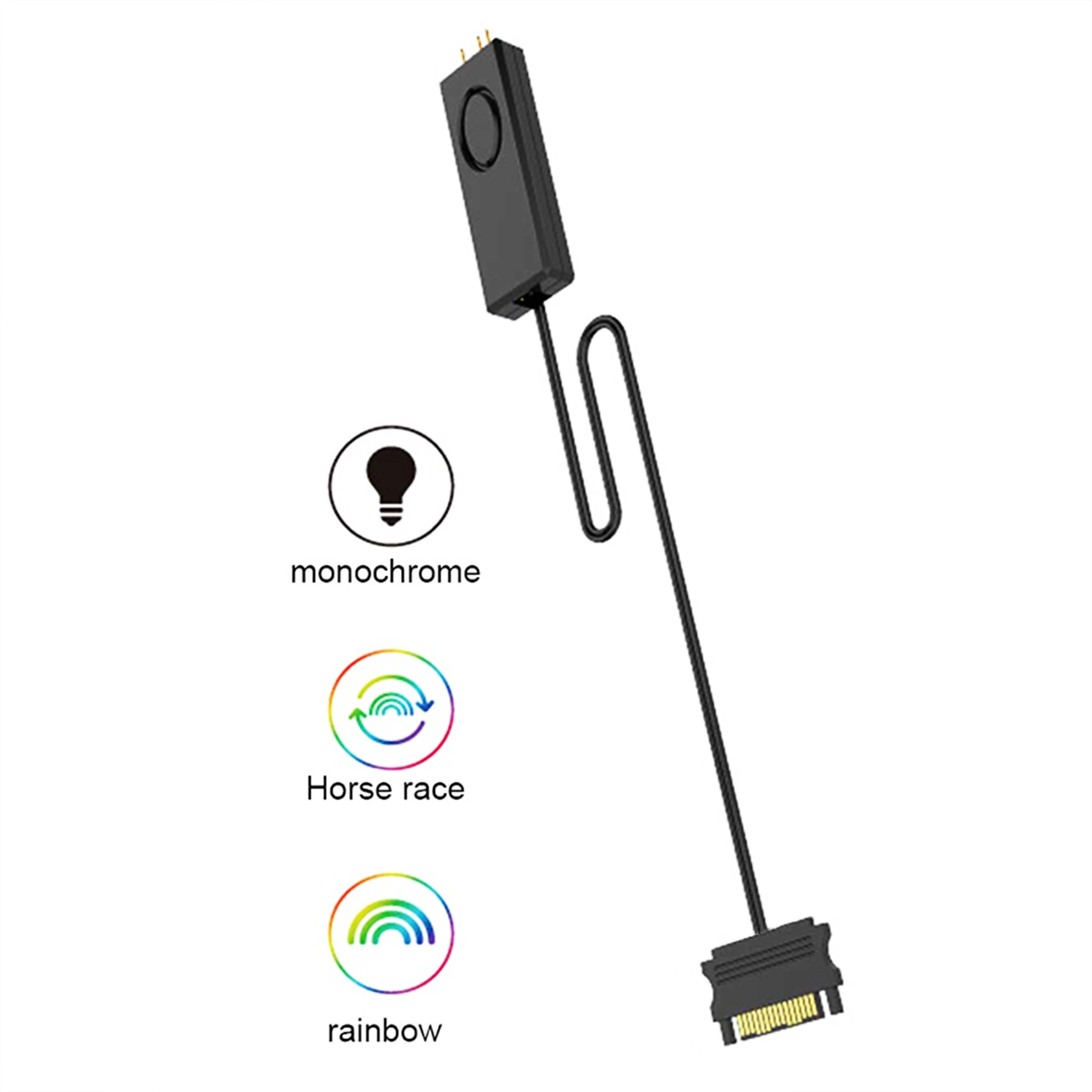 1/2 pezzi Adattatore AuyiHomu ARGB Controller SATA a 3PIN per il controllo dell'illuminazione a striscia LED ARGB del case del PC