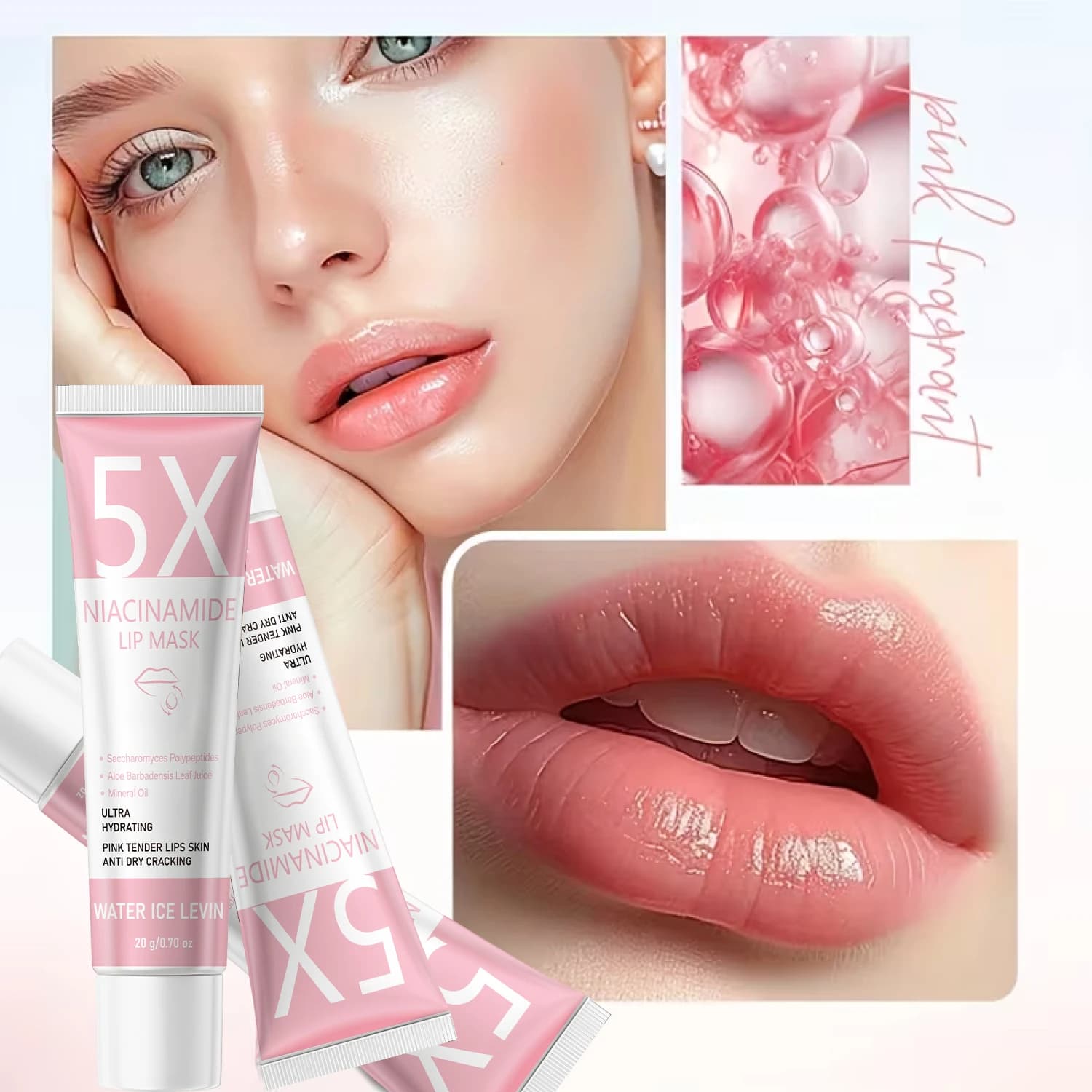 Ultra Lifting Mask for Labbra hydrating formula to niacinamide. Ergonomic design for massage. Transparent Gel Texture. Promotes absorption.