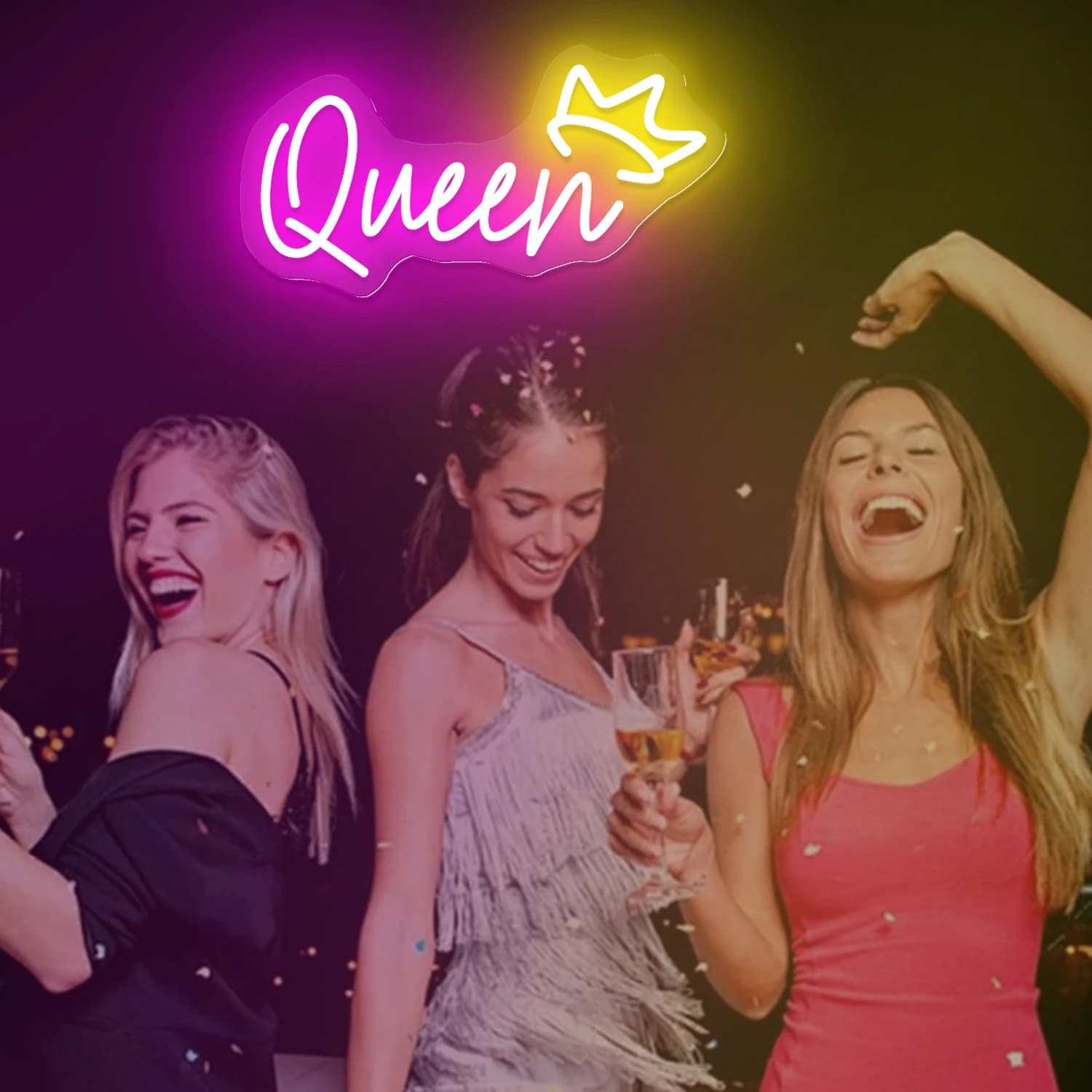 Insegna al Neon Personalizzata con Design a Corona, LED da Appendere a Parete/Porta/Tavolo/Finestra per Matrimoni/Compleanni/Feste/Decorazioni Casa/Club/Inaugurazioni