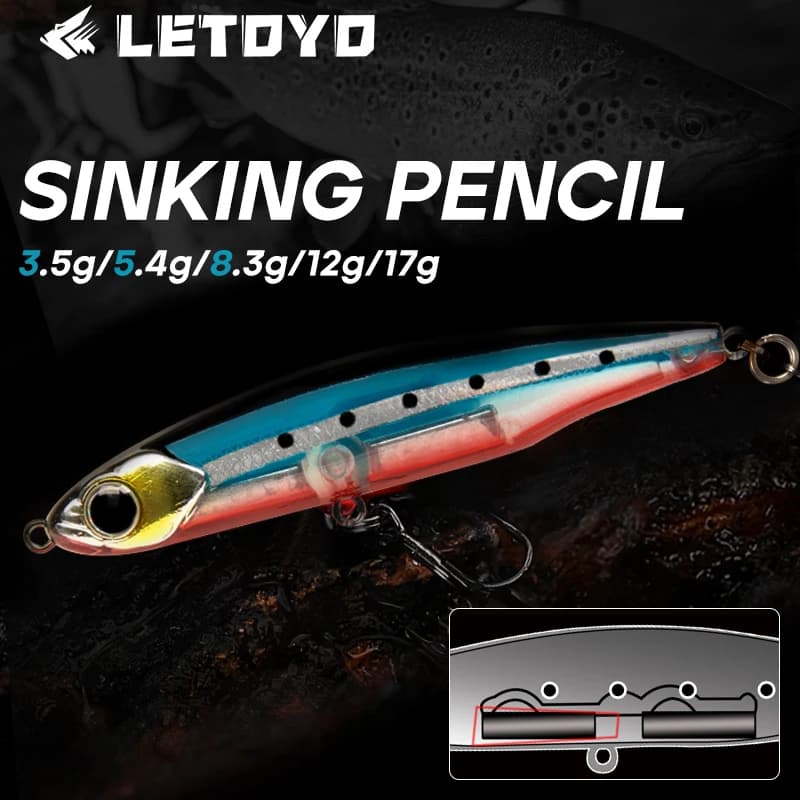 LETOYO Affondamento Matita 17g 12g-3.5g Esche artificiali esche dure trota bass esche Wobblers per luccio richiamo di pesca spinning stickbait