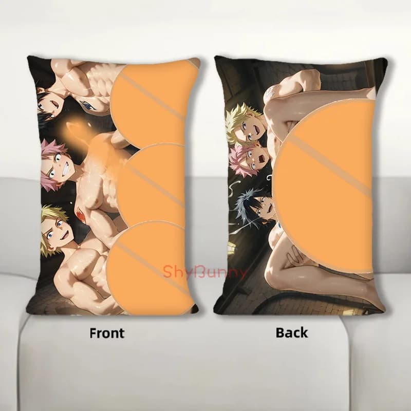 Dakimakura Anime Fairy Tail Ragazzi Sting & Grigio & Natsu Federa per cuscino per il corpo Cuscino per divano Stampa fronte-retro Federa per cuscino 40X60 cm