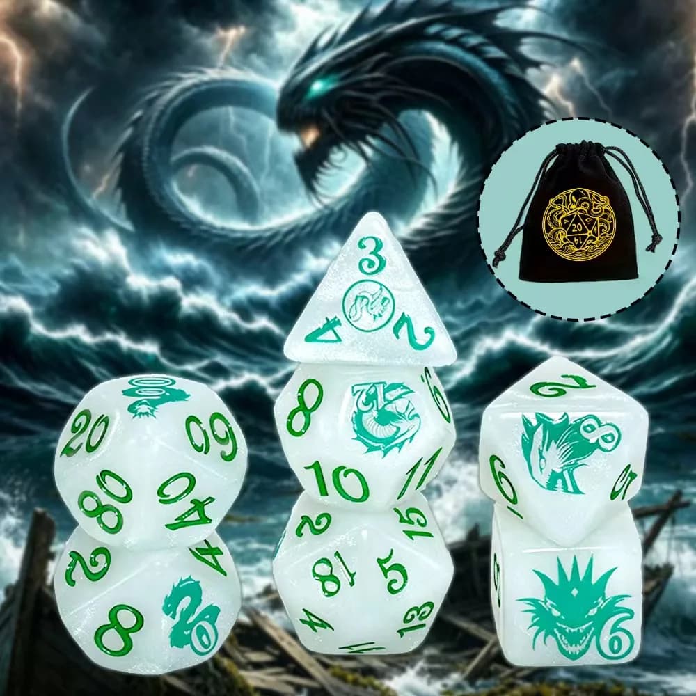 DND acrylic multi-faceted digital dice set is perfect for Dungeons and Dragons, RPG and MTG party table game accessories.