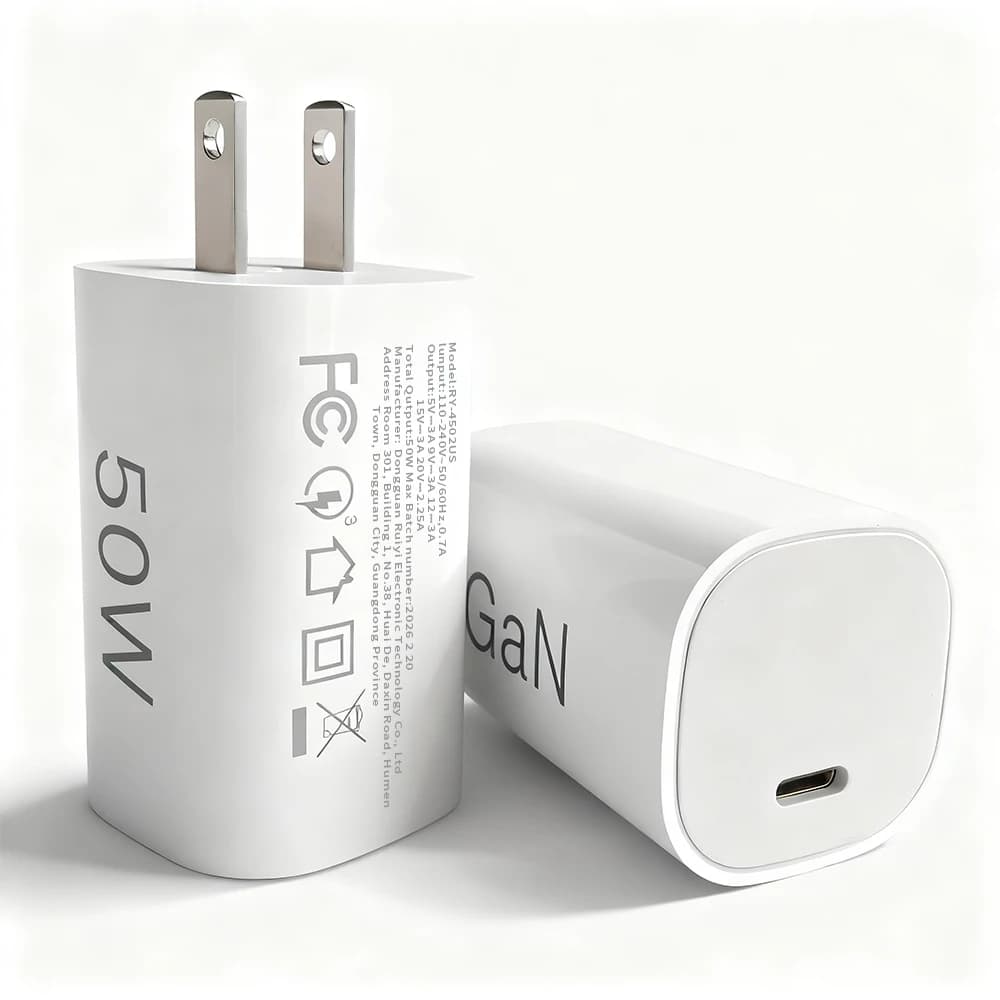 50W USB C Fast Charger US Plug, PD Fast Charging Adapter Compatible with Xiaomi Redmi