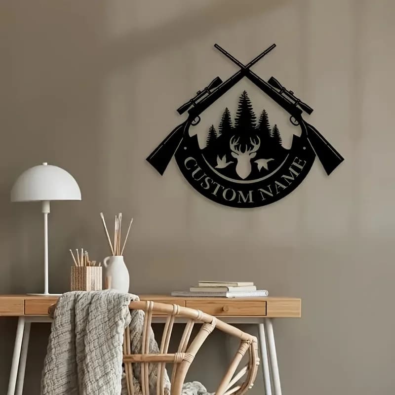 Decorazione Murale Personalizzabile in Ferro a Forma di Testa di Cervo - Arredo Rustico Personalizzato per Veranda e Giardino, Impermeabile e Resistente al Calore