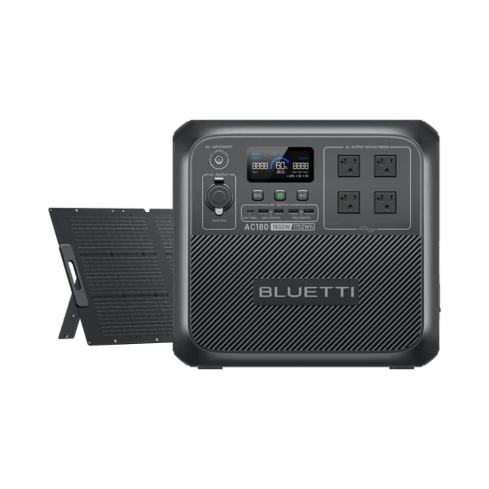 [Spina uses] solar generator BLUETTI AC180 with solar panel from 200W, power plant from 1152Wh/1800W, for camping, Off-grid, power failure