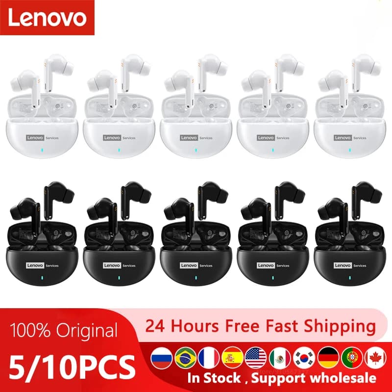 10 pcs / 2 pcs 100% original Lenovo LP5 Wireless Bluetooth earphones HiFi earphone music with microphone headphones sport headphones im