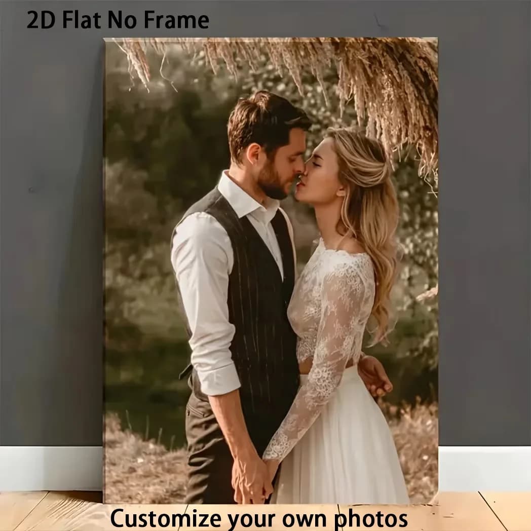 Poster su tela personalizzato con foto — Disponibile in diverse misure (con o senza cornice fai-da-te) — Un regalo unico per l'arredamento della casa