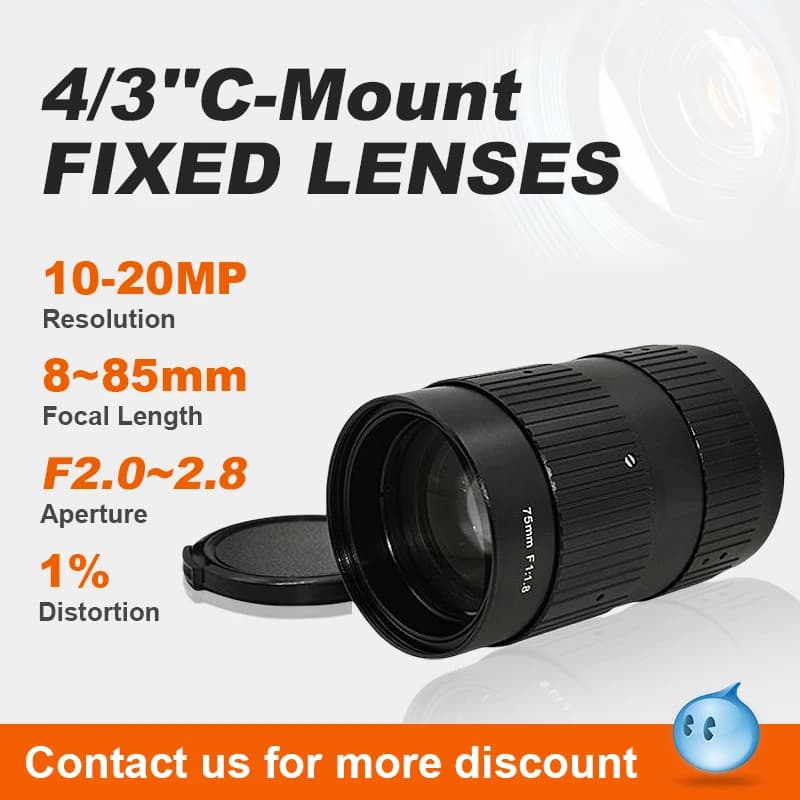 Vision Datum Lenti per visione artificiale con attacco C da 4/3'' ad alte prestazioni per telecamera industriale da 10 megapixel