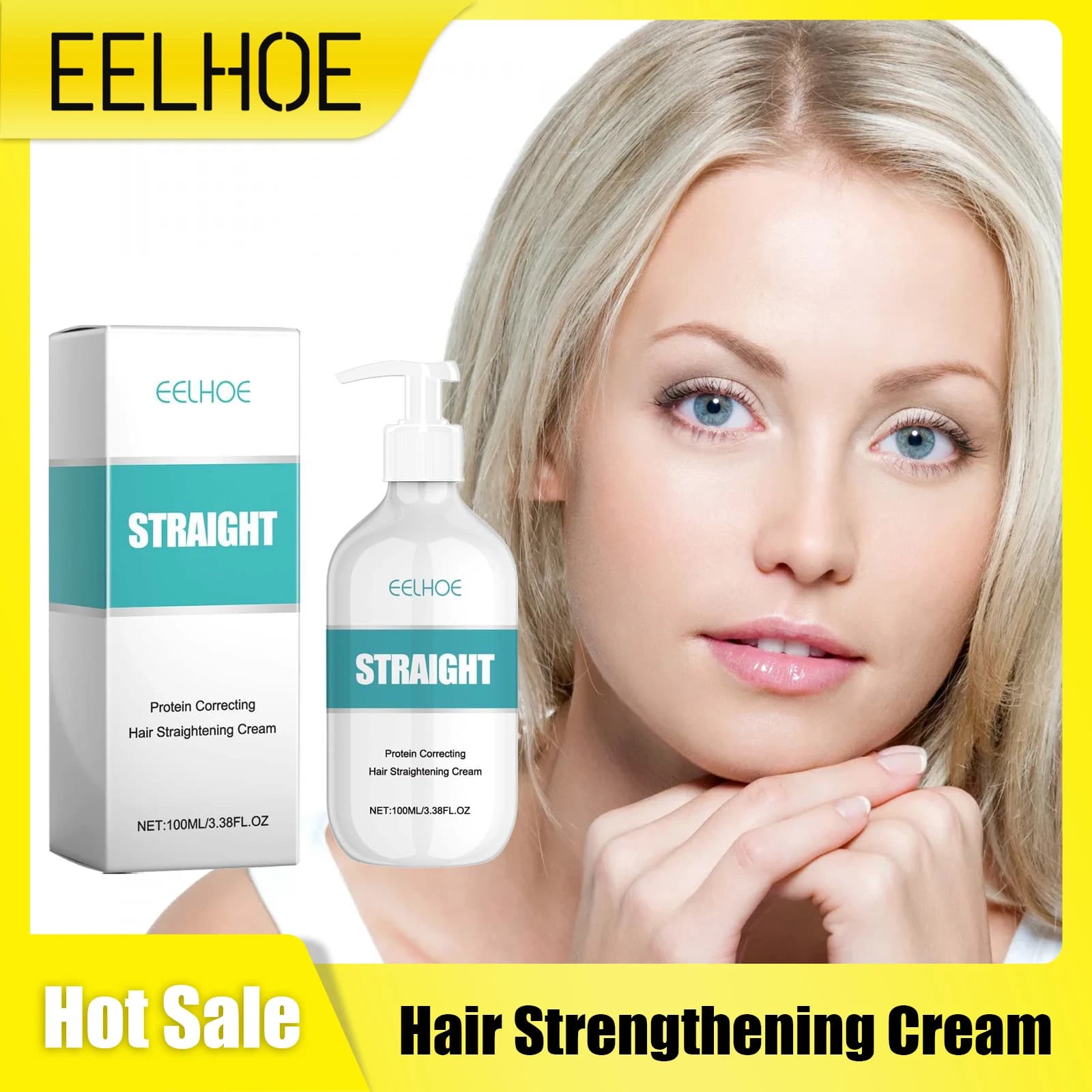 EELHOE smoothing hair cream for hair break treatment repair nutrient damage keratin hair cream for protein correction 100ml