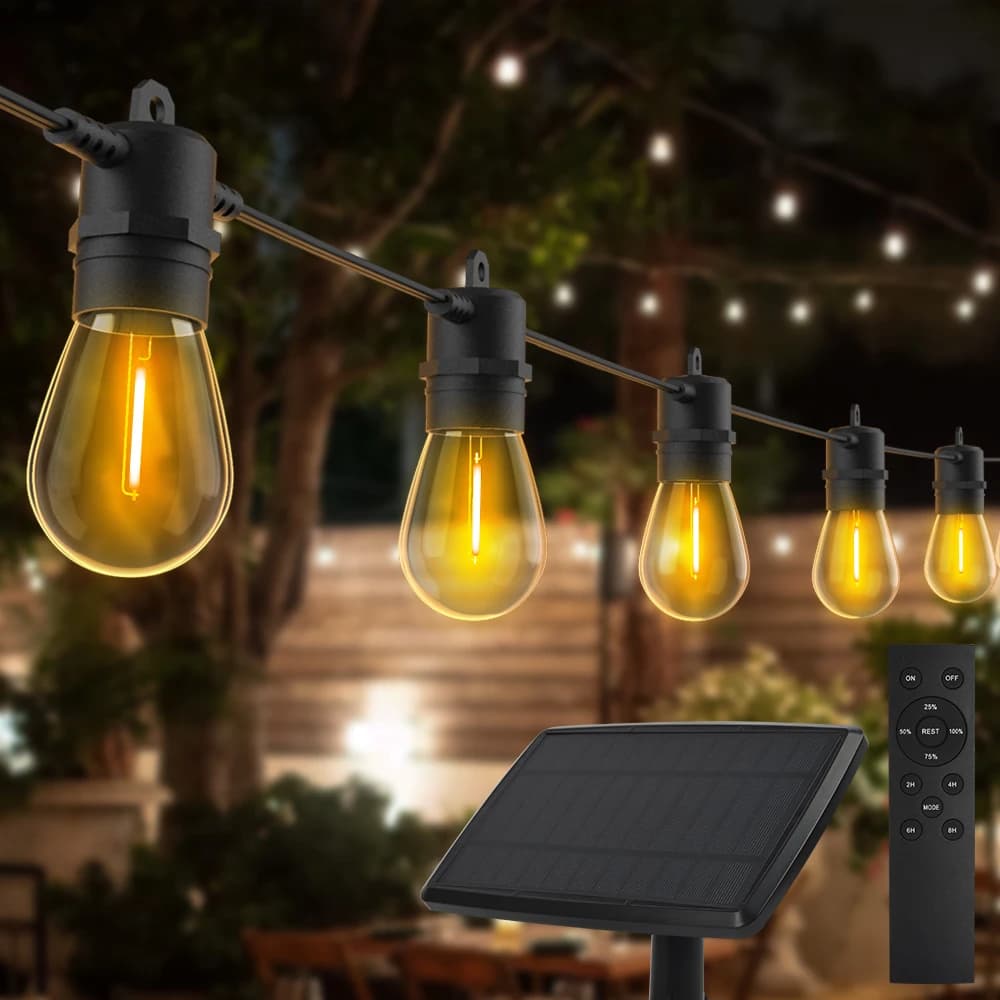 S14 Luci a corda solari Ghirlande di fata sospese retrò impermeabili per esterni per luci decorative per feste in casa nel cortile del giardino