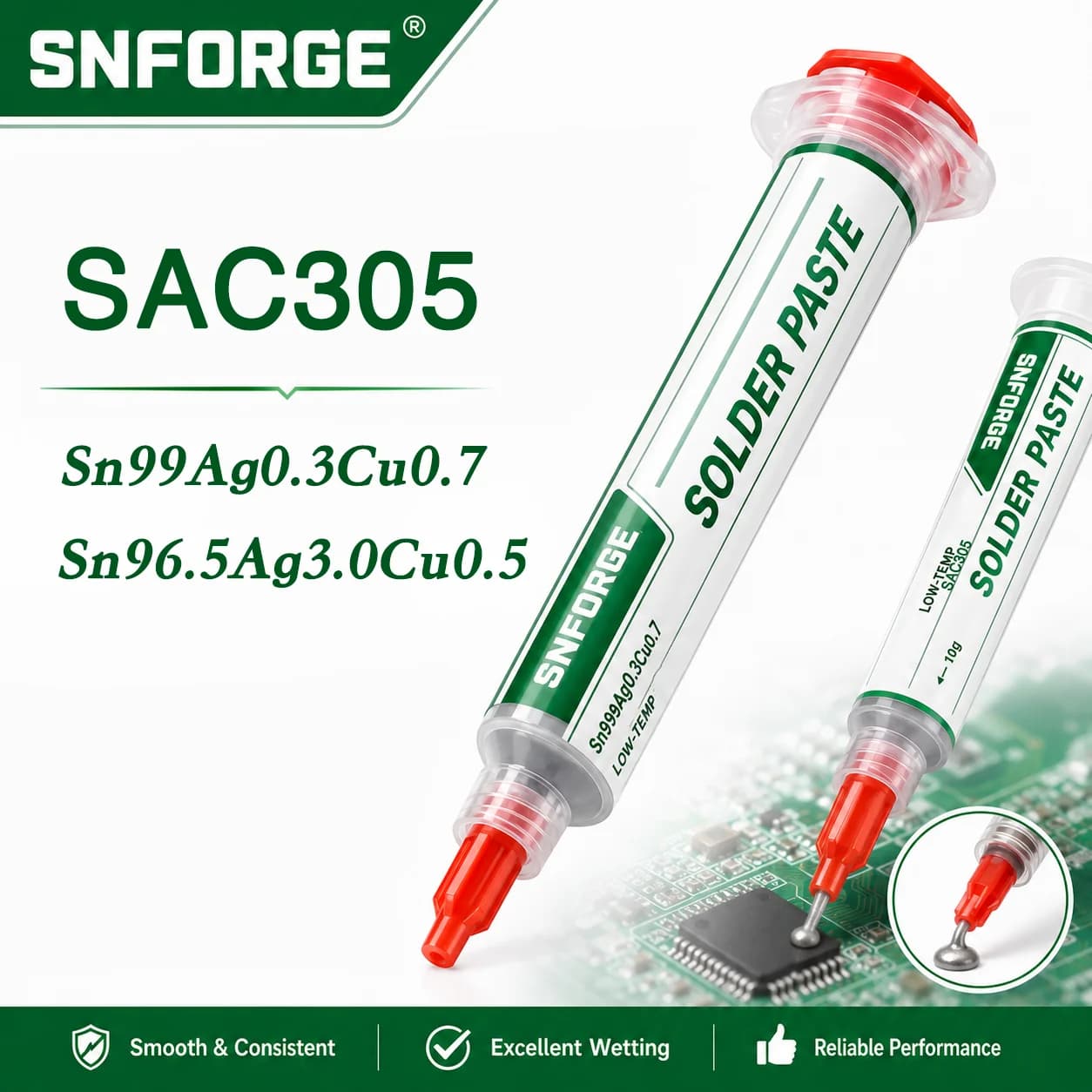SAC305 Solder Paste Welding Tin Sn99Ag0.3Cu0.7 Sn96.5Ag3.0Cu0.5 BGA Welding PCB SMD SMT Flux Lead-Free Soldering Repair No-clean