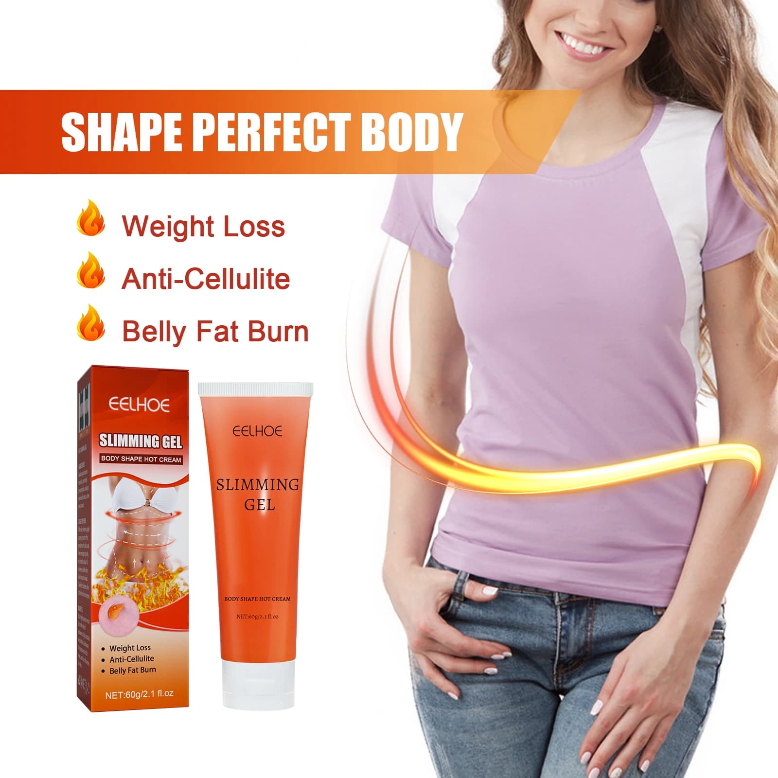 Eelhoe Gel rassodante rassoda le forme della pelle curve del corpo riduce il braccio carne e pancia idratante pelle tenera Gel modellante del corpo