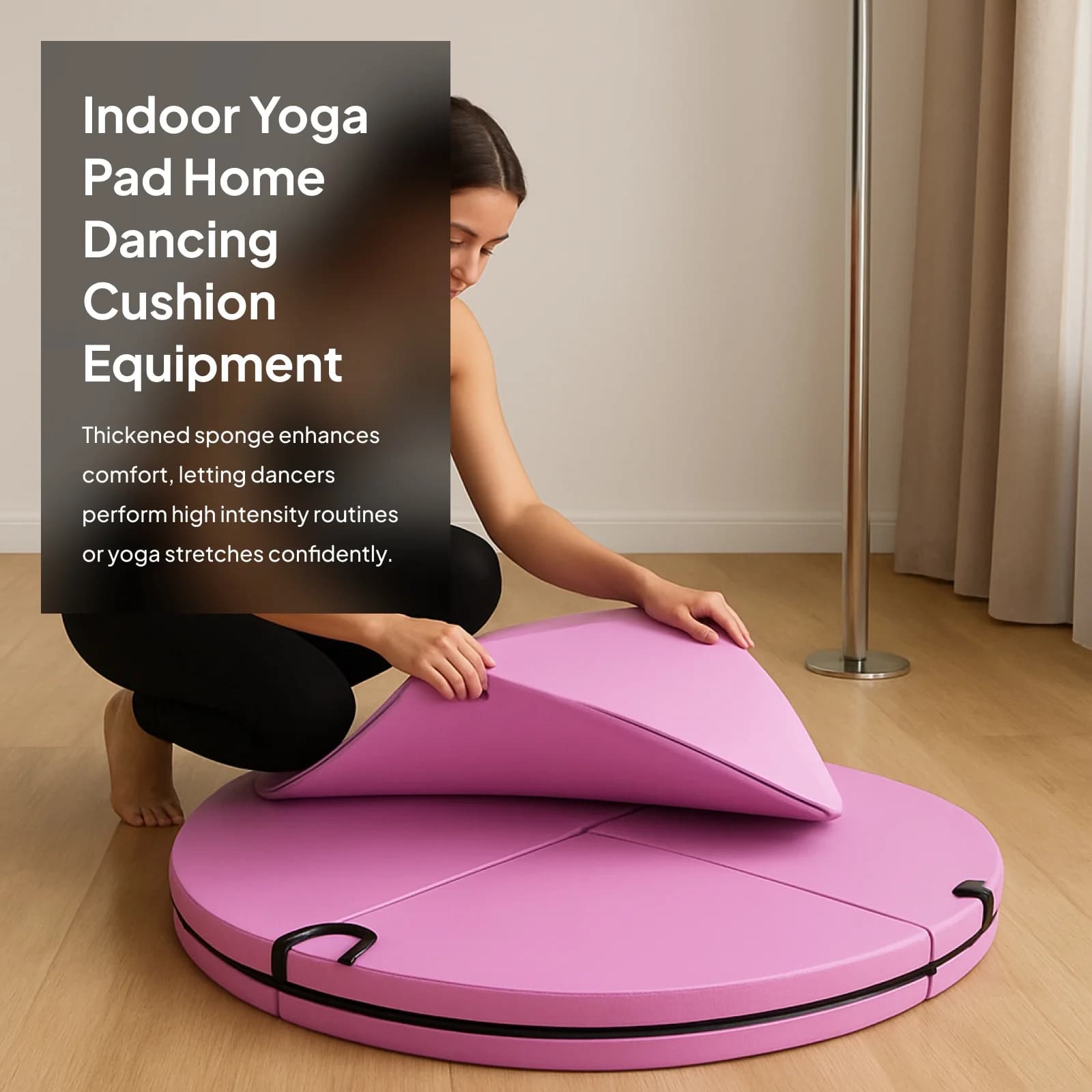 Pole Dance Mat Floor Protection Foldable Yoga Mat for Interior Ball Bearing for Home Dance Equipment for Dance Studies Pilates