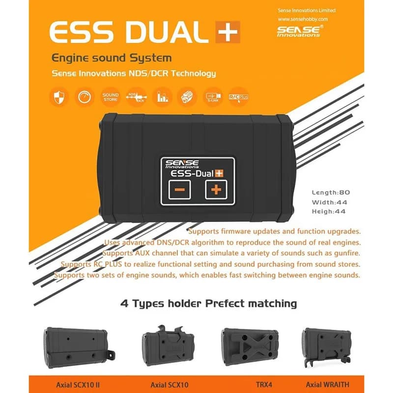 RC Car Sense ESS-ONE ESS-DUAL 2 Altoparlanti Simulatore del suono del motore per Axial SCX10 II WRAITH ARRMA LOSI KYOSHO