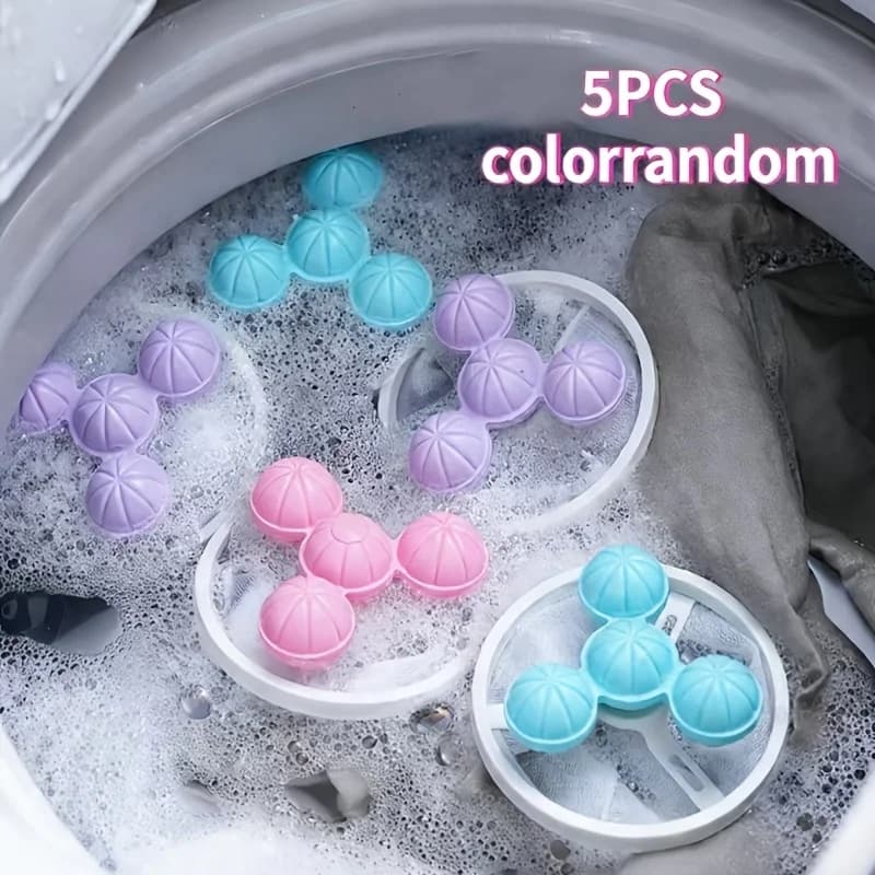 5pcsLaundry plush ball bag, floating hair remover, clothing cleaning filter bag, cleaning hair filter bag
