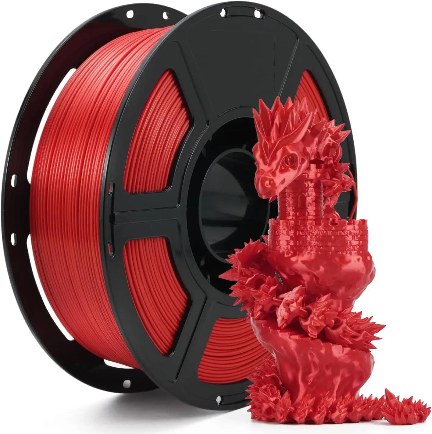 PLA Filament 1.75mm 3D Printer Filament with Shiny Surface, Shiny PLA Silk Filament 250g,red,blue,green,white,gold,silver,black