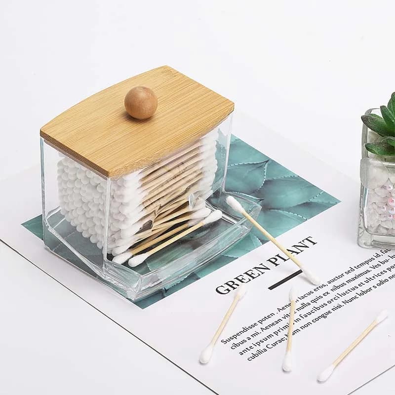 Storage Box Dispenser for Cotton Batuffoli Door Cotton Batuffoli with lid, bathroom container Storage box for artistic supplies and organizer