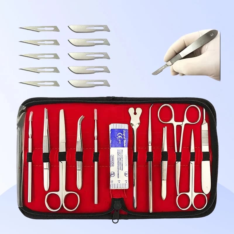 Kit di sutura medica in silicone Gli studenti praticano la sutura Modello di pratica Sonda in acciaio inossidabile Forbici Pinzette Strumento sperimentale