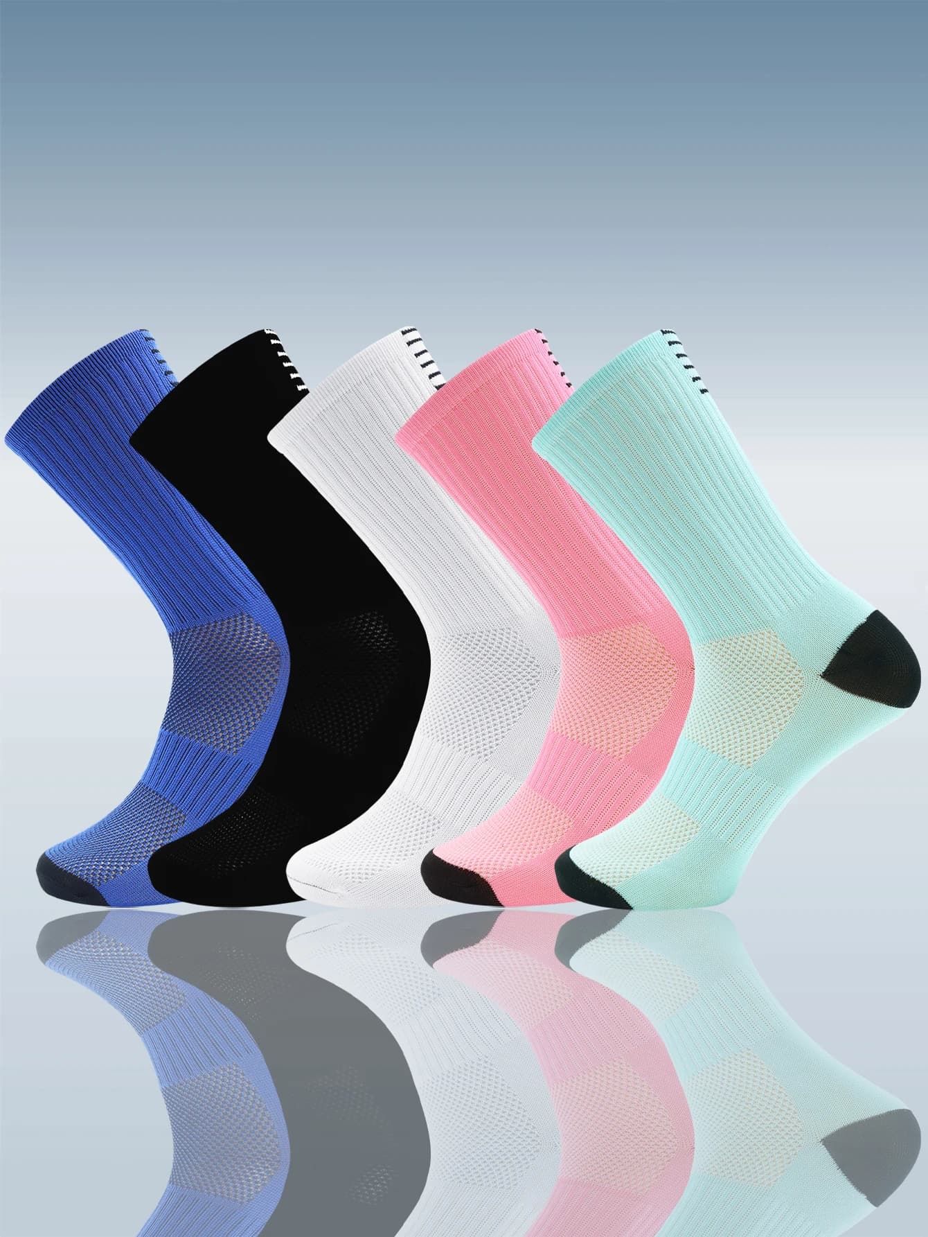 Jing Professional Cycling Socks Long Tube Men's and Women's Outdoor Sports Quick-Drying Four Seasons Bicycle Socks Running Socks