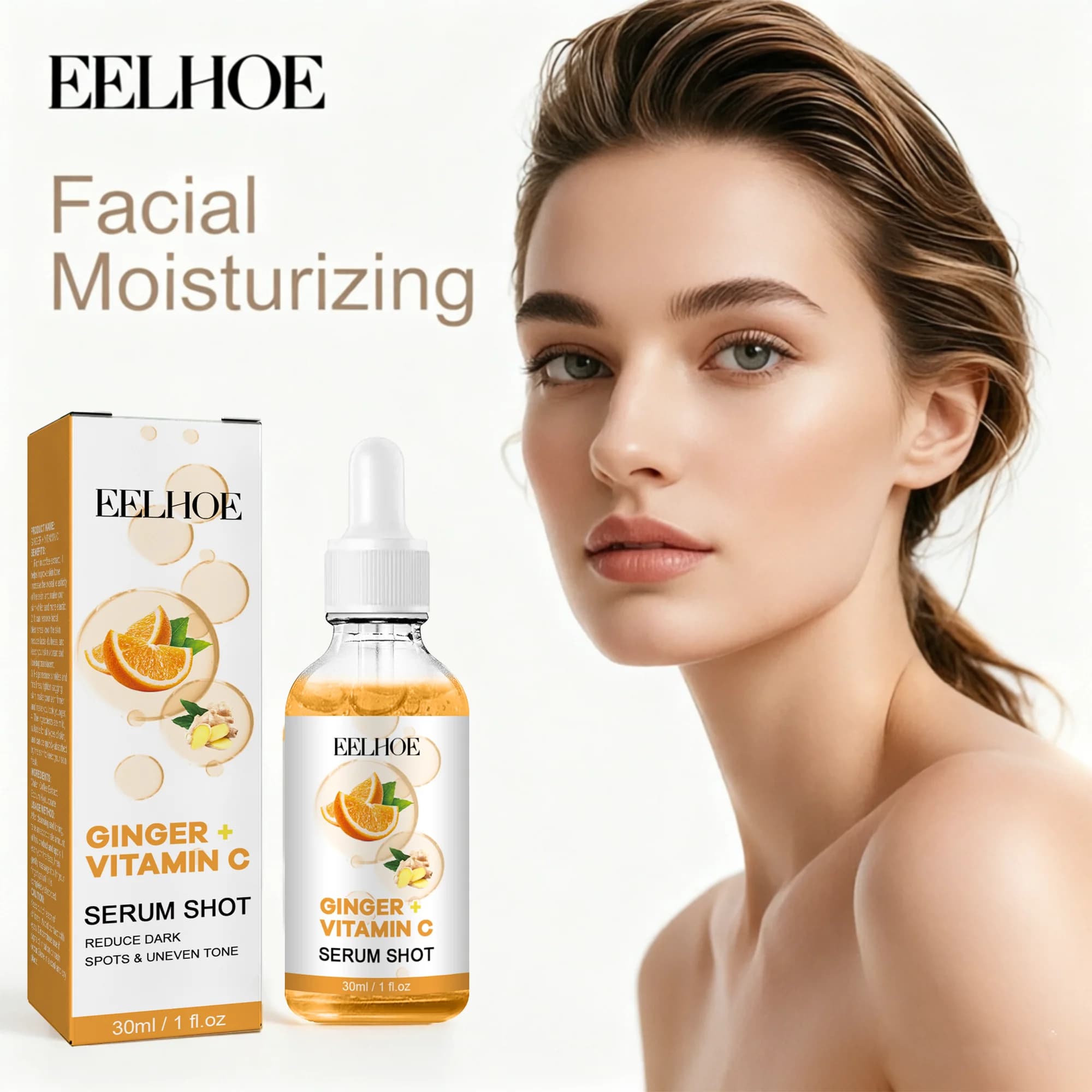 EELHOE Siero Viso alla Vitamina C, Essenza Delicata Idratante per una Pelle Liscia, Cura Quotidiana a Casa