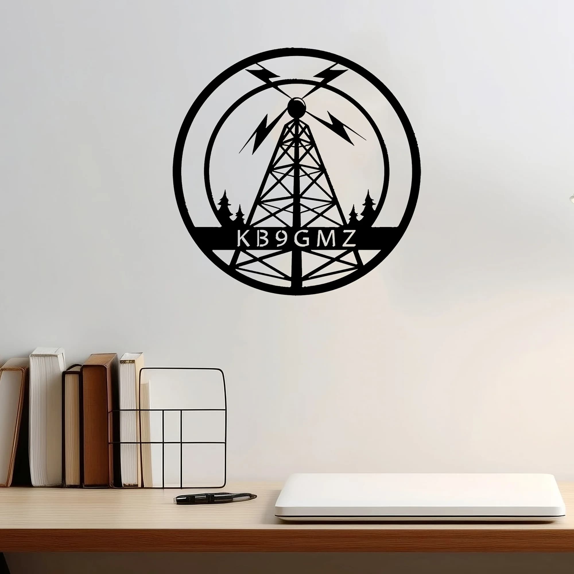 Customizable Metal Teach for Amateur Radio Tower - Personalized Wall Art for Amateur Radio Station, Resistant Metal Home Decoration