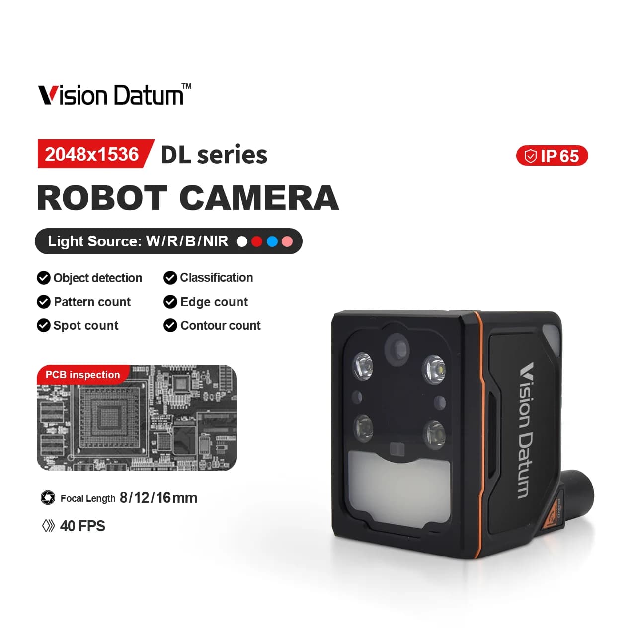 Vision Datum Deep Learning 2048 X1536 40fps Global Hikrobot Smart Camera for Reflective Object Inspection