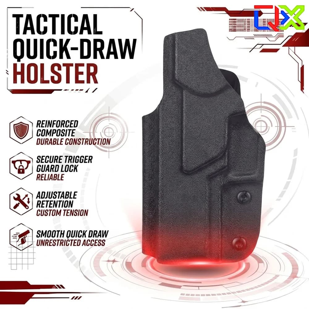 QX Tactical Quick draw holster,IWB Concealed Carry Holster for Glock 19 17 19X 22 23 31 43 43X Quick Draw Belt Waist Case