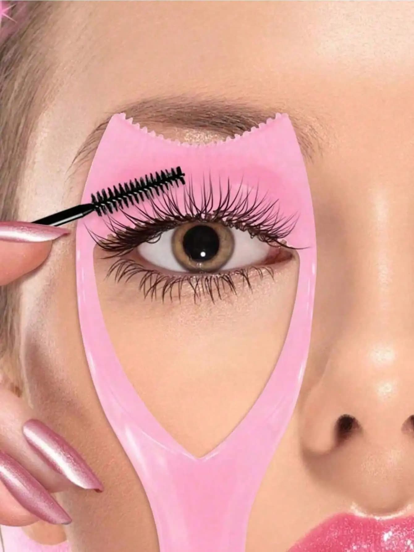 Applicatore per mascara 3 in 1, strumento protettivo per mascara, strumento di assistenza per le ciglia, 1 accessorio per il trucco riutilizzabile per principianti per applicare perfettamente mascara ed eyeliner, crea ciglia naturali senza grumi, applicatore per mascara con separatore per ciglia e pinzette, adatto per