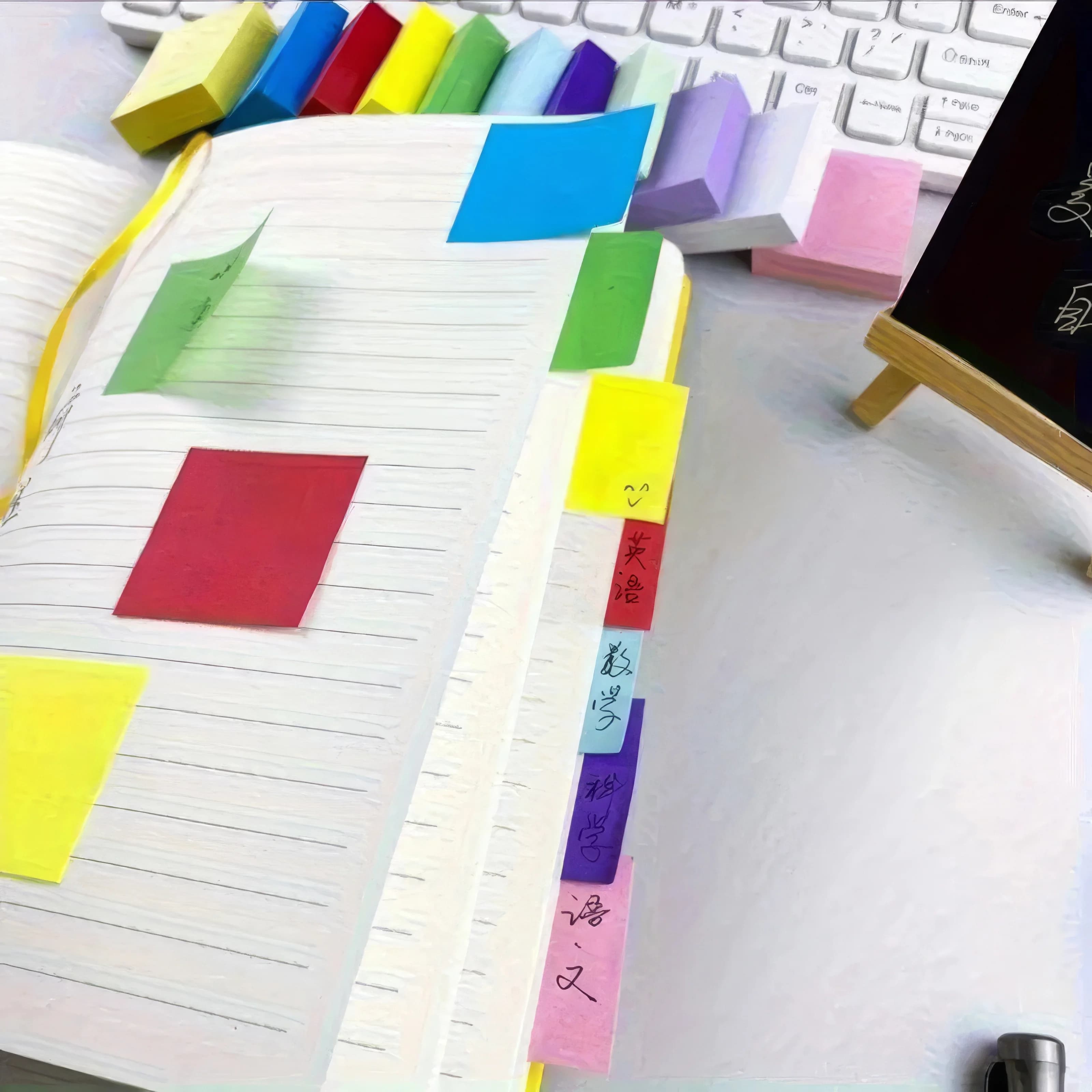 22 pezzi di foglietti adesivi a colori misti, design autoadesivo, taccuino portatile, adatto per uffici, case, scuole