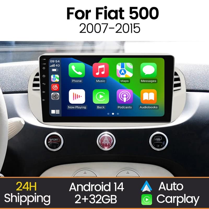 MEKEDE 9 '' Wireless CarPlay Android Auto Sistema Per Auto Intelligente Per Fiat 500 Abarth 2007-2015 WIFI Autoradio Lettore Multimediale